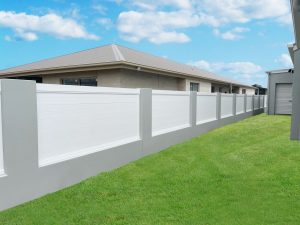 Eurowood Aluminium Full Privacy Fencing with Hamptons Rail